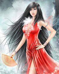 穿着婚纱的少女